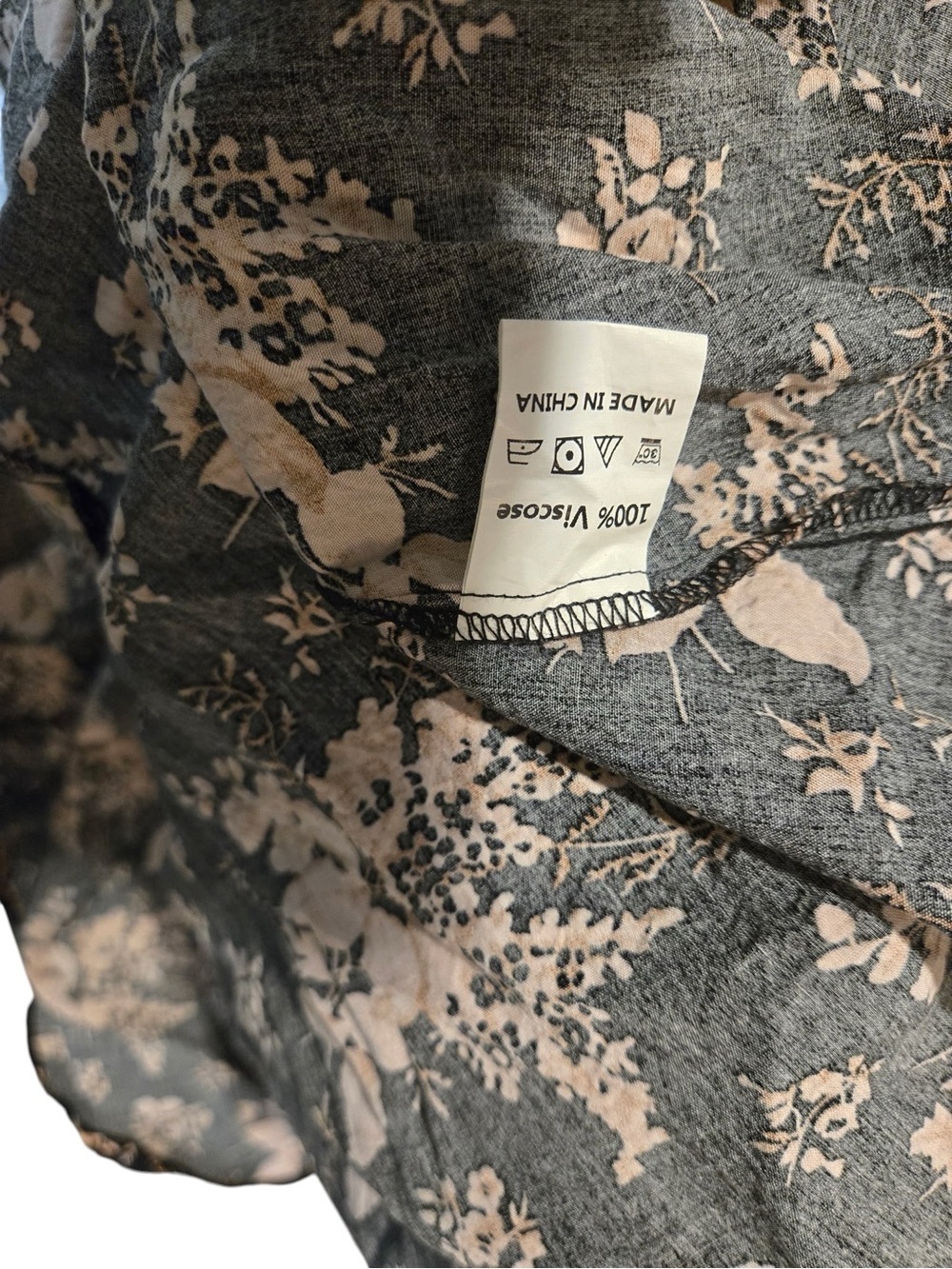BROVAVE Black Floral Boho Midi Dress SZ L Cottagecore Romantic - Picture 8 of 10